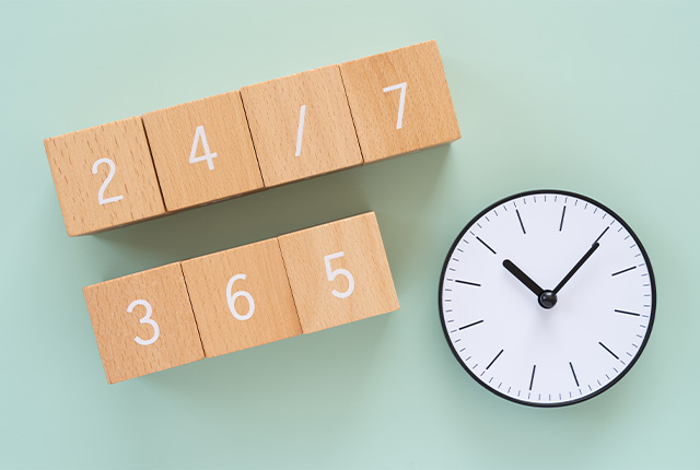 24時間365日体制でサポート